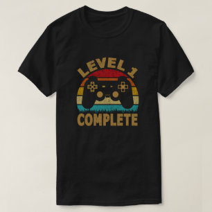Camiseta Nível 1 Completo 1rua Aniversário do Vídeo Gamer