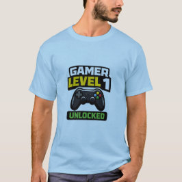 Camiseta Nível 1 de Jogador Desbloqueado Controle de Inicia