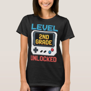 Camiseta Nível 2ª Série Desbloqueado Ck Para a Escola Gamer