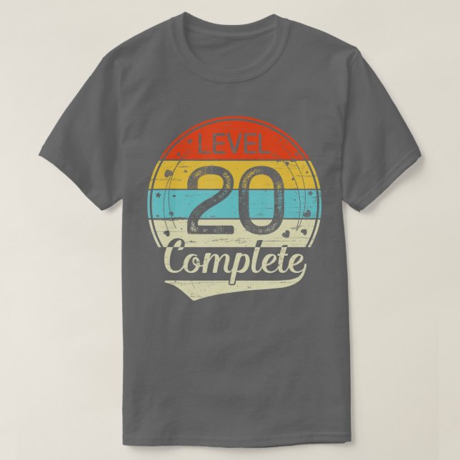 Camiseta Nível 20 20 completo Aniversário de casamento Dom (Frente do Design)