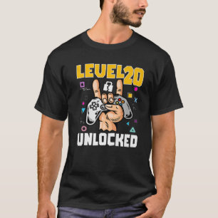 Camiseta Nível 20 20 de jogos incríveis desbloqueados
