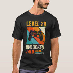 Camiseta Nível 20 Aniversário De 20 Não Bloqueado Espetacul