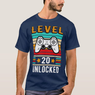 Camiseta Nível 20 — Aniversário Retro Vintage Diversão de A