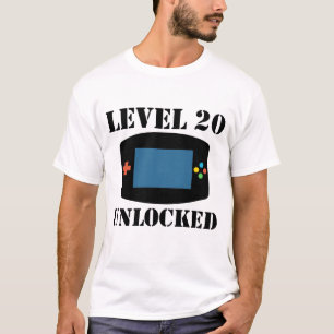 Camiseta Nível 20 destravado aniversário do video games 2