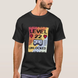 Camiseta Nível 22 Jogos desbloqueados do 22º aniversário
