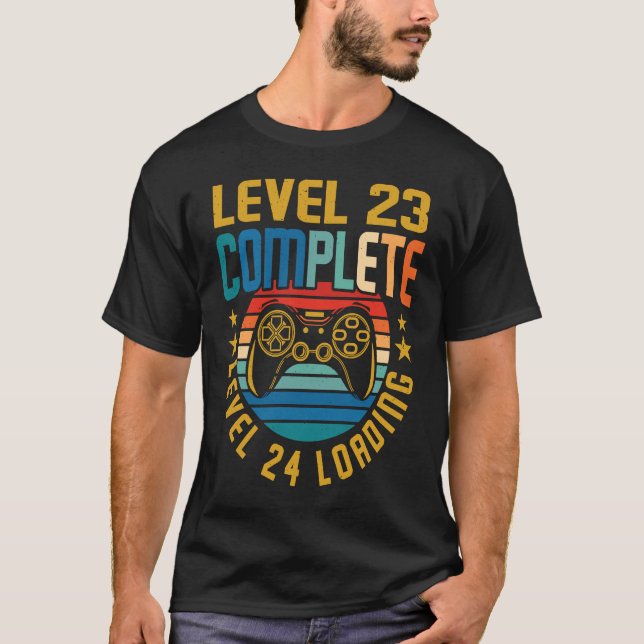 Camiseta Nível 23 Nível 24 Carregamento 23º aniversário V (Frente)