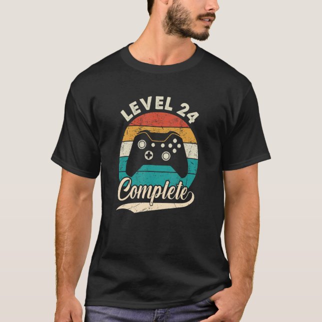 Camiseta Nível 24 Completo 24º Aniversário De Casamento Par (Frente)