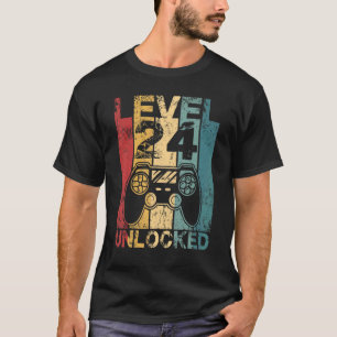 Camiseta Nível 24 Desbloqueado Incrível 1998 Vídeo Game 24.