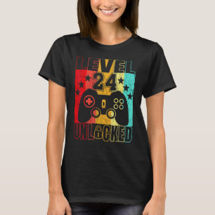 Camiseta Nível 24 Homens 24 anos desbloqueados 24 anos 24 a
