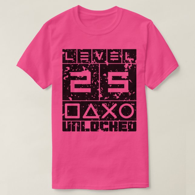 Camiseta Nível 25 desbloqueado (Frente do Design)