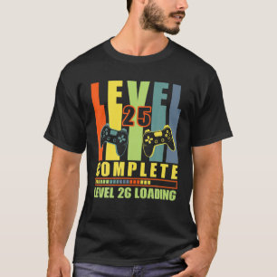 Camiseta Nível 25 Jogador Completo 25 Anos Casado Anniversa
