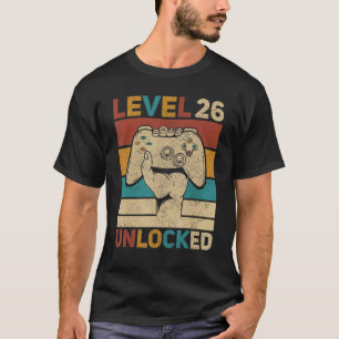 Camiseta Nível 26 Desbloqueado 26 Aniversário 26 Anos