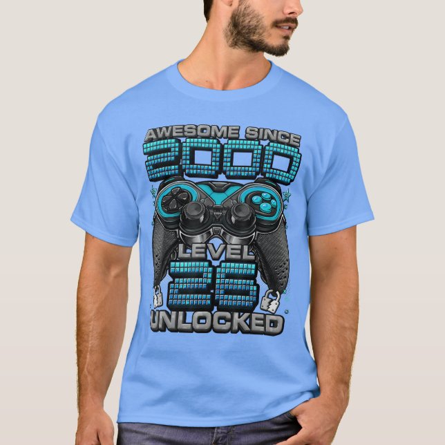 Camiseta Nível 26 Desbloqueado Incrível Desde 2000 Aniversá (Frente)