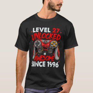 Camiseta Nível 27 Desbloqueado Incrível Desde 1996 27º Aniv