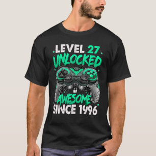 Camiseta Nível 27 Desbloqueado Incrível Desde 1996 27º Aniv