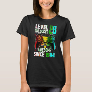 Camiseta Nível 28 Desbloqueado Incrível Desde 1994 28º Aniv