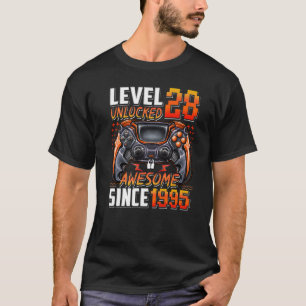 Camiseta Nível 28 Desbloqueado Incrível Desde 1995 28º Aniv
