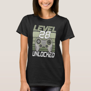 Camiseta Nível 28 Jogos desbloqueados com 28 anos Jogador 2