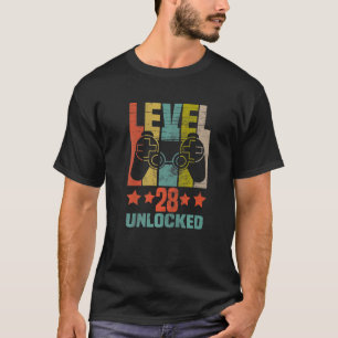 Camiseta Nível 28 Vídeo Gamer 28º Aniversário Boys