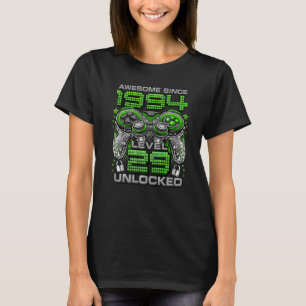 Camiseta Nível 29 Desbloqueado Incrível Desde 1994 29º Aniv