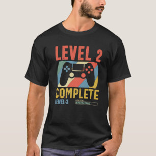 Camiseta Nível 2 Completado 2 Anniversário de Casamento d