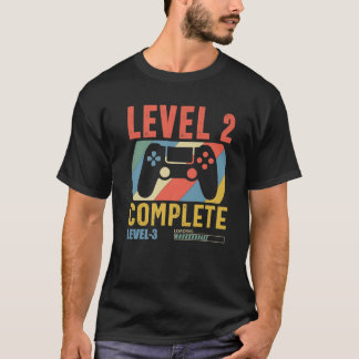 Camiseta Nível 2 Completado 2 Anniversário de Casamento de
