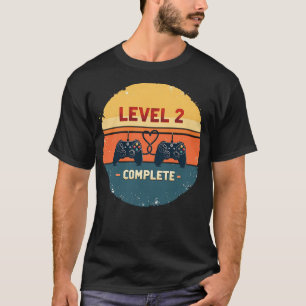 Camiseta Nível 2 Concluído - 2º aniversário de casamento Pr