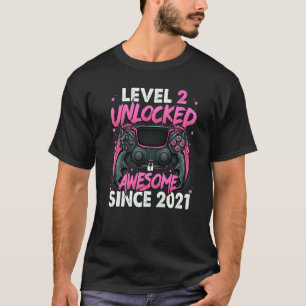 Camiseta Nível 2 Desbloqueado Incrível Desde 2021 segundo a