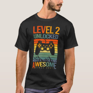Camiseta Nível 2 Desbloqueado Incrível Desde 2021 segundo a