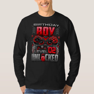 Camiseta Nível 2 Desbloqueado Incrível Desde o segundo aniv