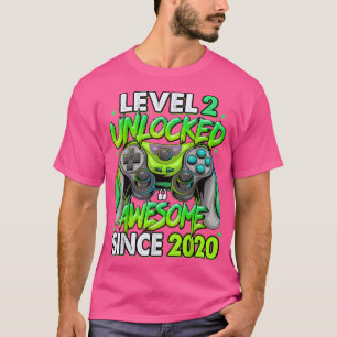 Camiseta Nível 2 Desbloqueado Incrível Desde o segundo aniv