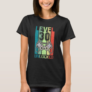 Camiseta Nível 30 aniversário de 30 anos de jogador de víde