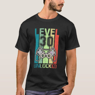 Camiseta Nível 30 aniversário de 30 anos de jogador de víde