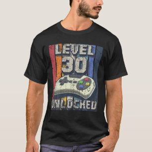 Camiseta Nível 30 aniversário de 30 anos de jogos de vídeo