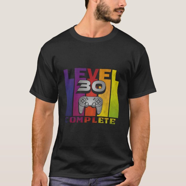Camiseta Nível 30 Completo Gamer Nerd Geek Video Games (Frente)