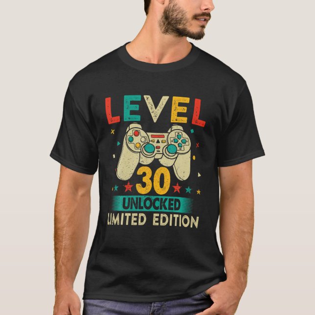 Camiseta Nível 30 Controlador de Jogo Desbloqueado 30H Pres (Frente)