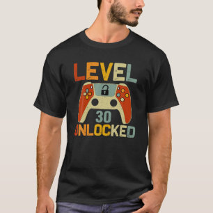 Camiseta Nível 30 Desbloqueado 30 Anos De Idade Para Jogos