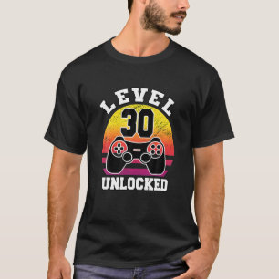 Camiseta Nível 30 Desbloqueado 30 Anos De Idade Retroativa