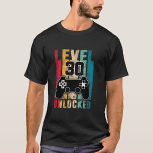 Camiseta Nível 30 Desbloqueado 30 anos Oferece aos jogadore