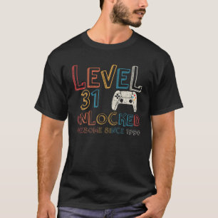 Camiseta Nível 31 Desbloqueado Incrível Desde 1990 Vintag