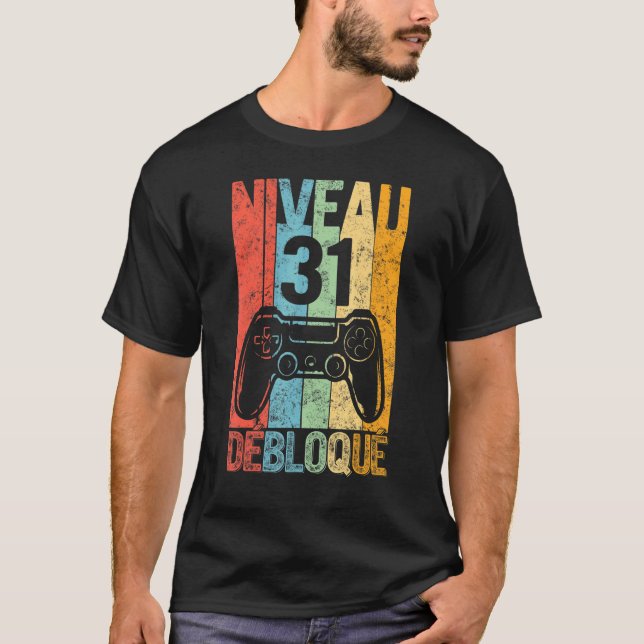 Camiseta Nível 31 Humor 31e Anniversaire 1990 31 Ans Joueu (Frente)