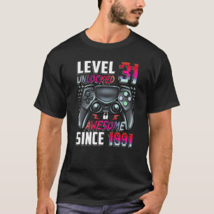 Camiseta Nível 31 Incrível Desbloqueado Desde 1991 31º Aniv