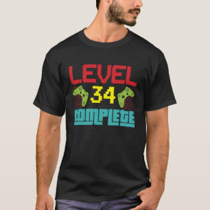 Camiseta Nível 34 Nível completo 34 desbloqueado 34 Anivers