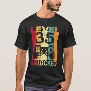 Camiseta Nível 35 Desbloqueado Incrível 1988 Vídeo Game 35º