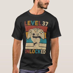 Camiseta Nível 37 Desbloqueado 37º Aniversário Gamer 37 Ano