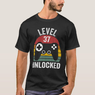 Camiseta Nível 37 Desbloqueado 37º Ano De Aniversário In