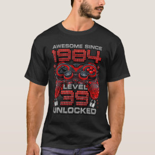 Camiseta Nível 39 Desbloqueado Incrível Desde 1984 39º Aniv