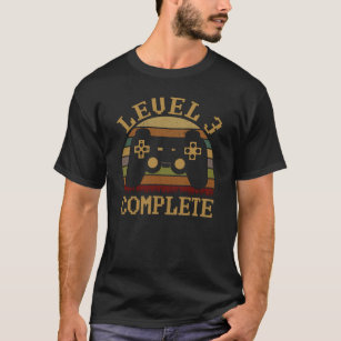 Camiseta Nível 3 completo 3º aniversário de vídeo game