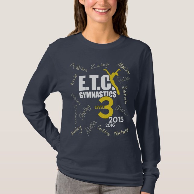 Camiseta Nível 3 etc. - design da assinatura da equipe (Frente)