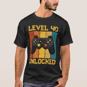 Camiseta Nível 40º Aniversário Retroativo Desbloqueado